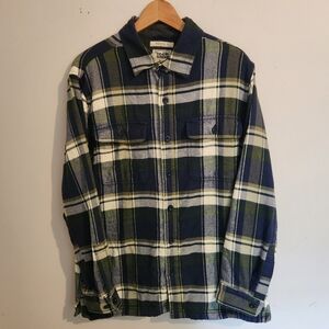 L.L. Bean Fleece-Lined Traditional Flannel Plaid Shirt Men's Medium Like New